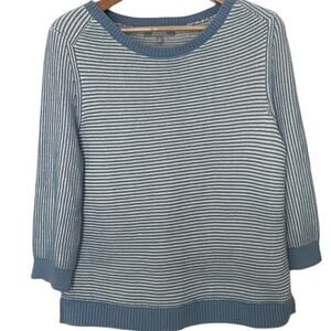 Marled Reunited Striped Cotton Sweater Blue Size Large